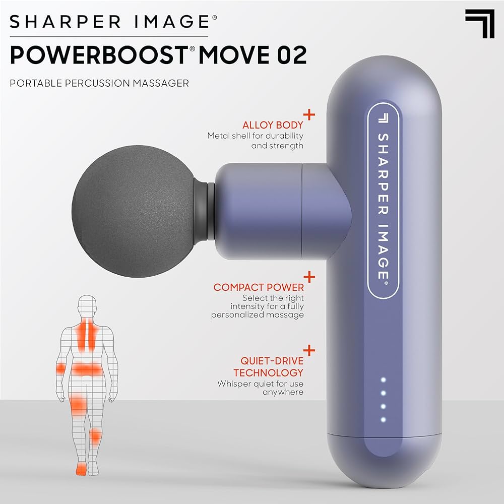 Sharper Image Powerboost Move 2.0 mini percussion massage gun – photo 1